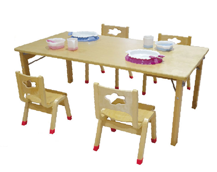 Wooden children's table and chair group